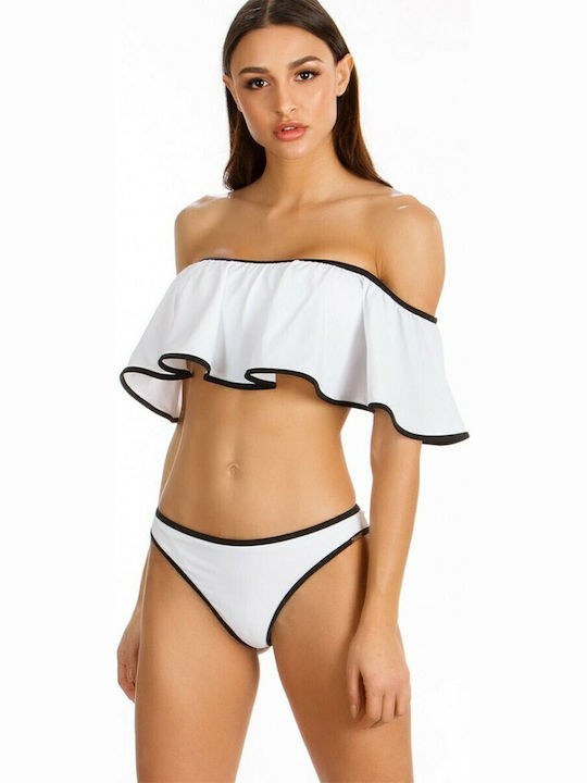 Gossip Pe umăr Top bikini Alb