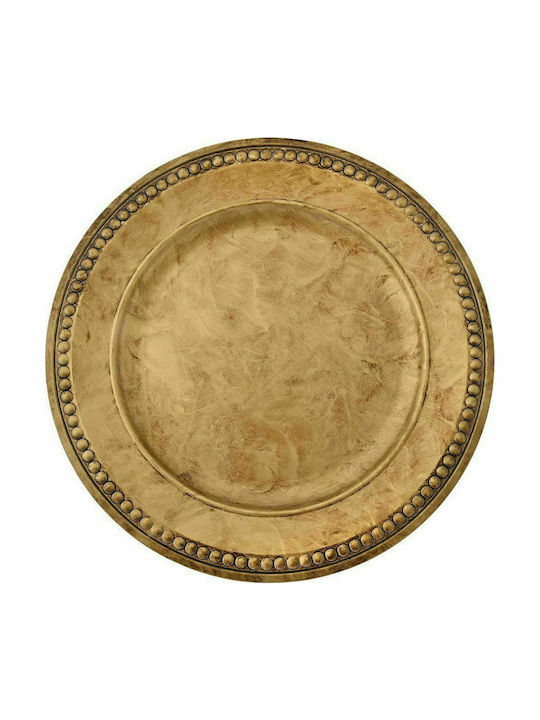 Iliadis Vintage Round Plastic Decorative Platter Golden 33x33cm Iliadis Vintage Round Plastic Decorative Platter Golden 33x33cm