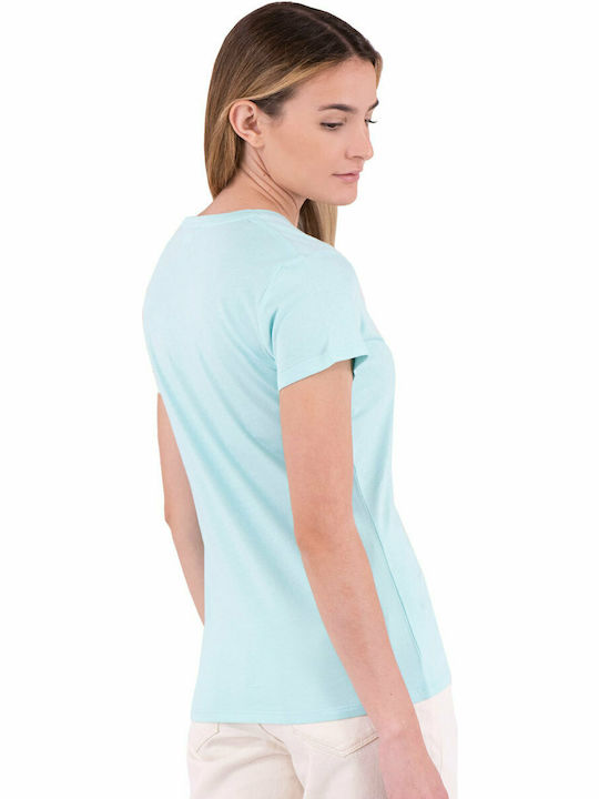 U.S. Polo Assn. Women's T-shirt with V Neckline Light Blue