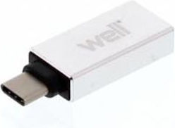 Well Convertor USB-C Masculin în USB-A Feminin Argintiu 1 Bucată 16262