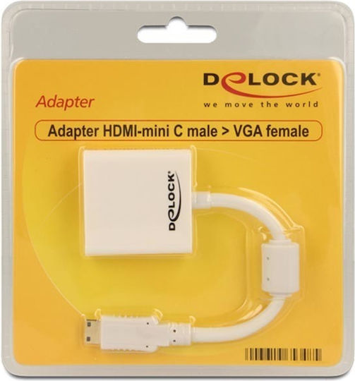 DeLock Konverter Mini-HDMI männlich zu VGA weiblich Weiß 1Stück 65348
