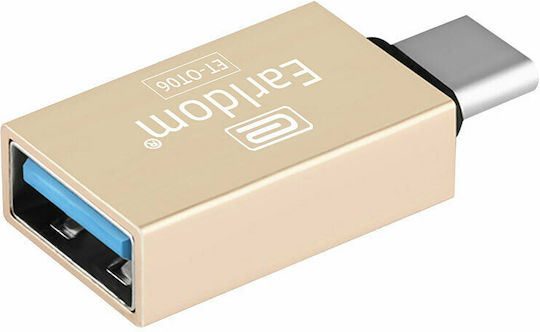 Earldom ET-OT06 Конвертор USB-C мъжки към USB-A женски Сребрист 1бр