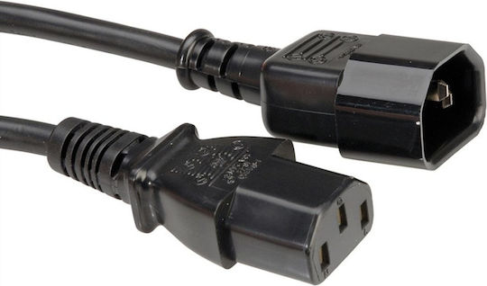 Roline Power Cable IEC C14 - IEC C13 Cable 0.5m Black (19.08.1505)