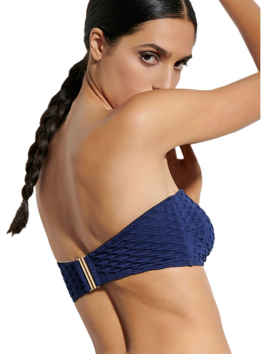Blu4u Strapless Bikini with Detachable Straps Navy Blue