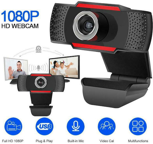 Andowl Web Camera Full HD 1080p Κόκκινη CAM06