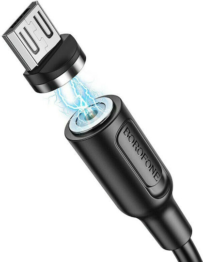 Borofone BX41 Magnetic USB 2.0 to micro USB Cable Μαύρο 1m