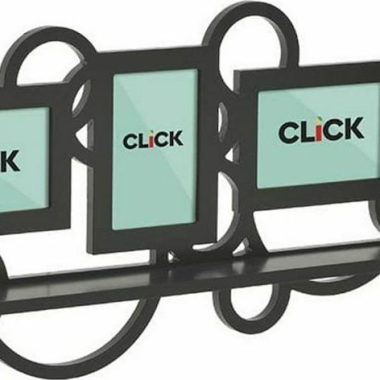Click Πολυκορνίζα Τοίχου 3 Θέσεων Μαύρο Πλαστική Click Πολυκορνίζα Τοίχου 3 Θέσεων Μαύρο Πλαστική