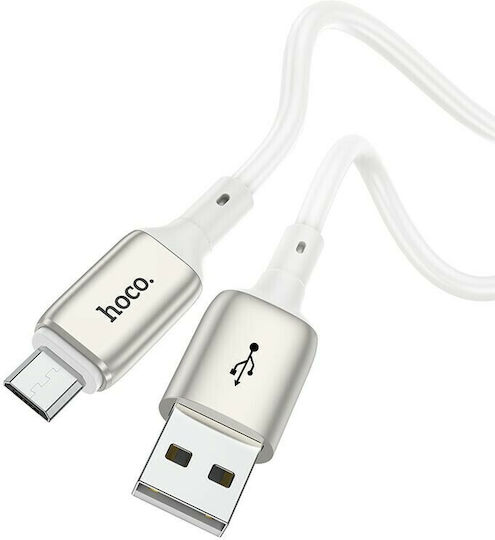 Hoco X66 Regular USB 2.0 to micro USB Cable Λευκό 1m