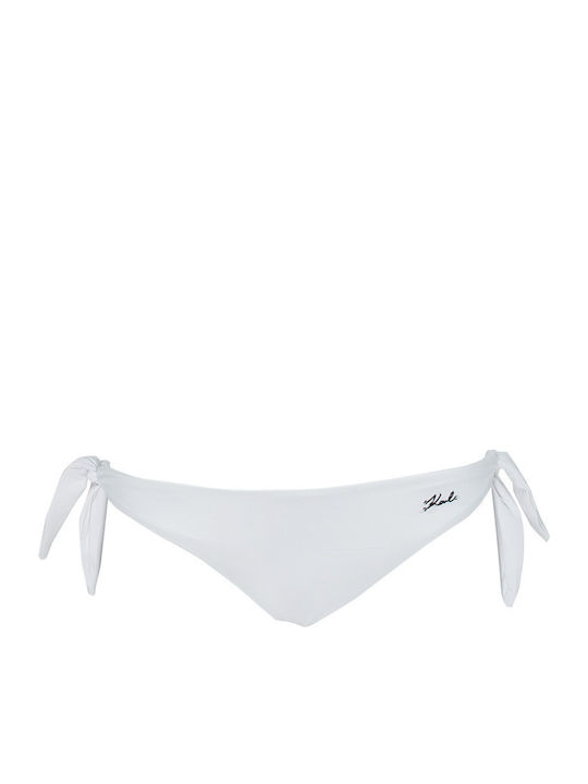 Bikini Slip με Κορδονάκια Λευκό