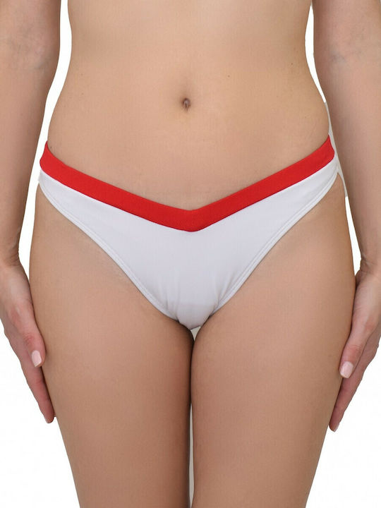 Bikini Brasilien Hohe Taille Weiß