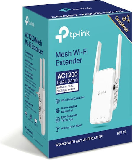 TP-LINK RE315 v1 Mesh WiFi Extender Dual Band (2.4 & 5GHz) 1200Mbps