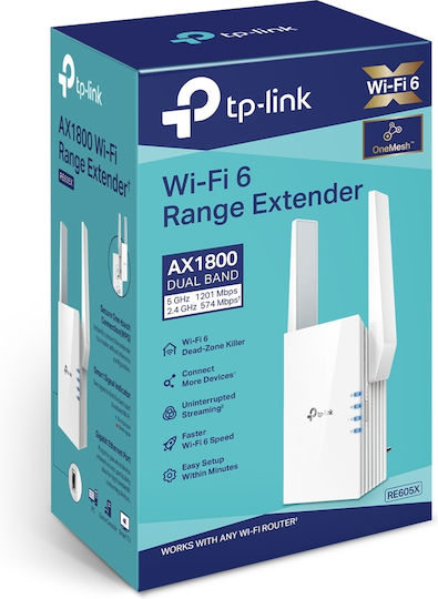 TP-LINK RE605X v1 Mesh WiFi Extender Dual Band (2.4 & 5GHz) 1750Mbps