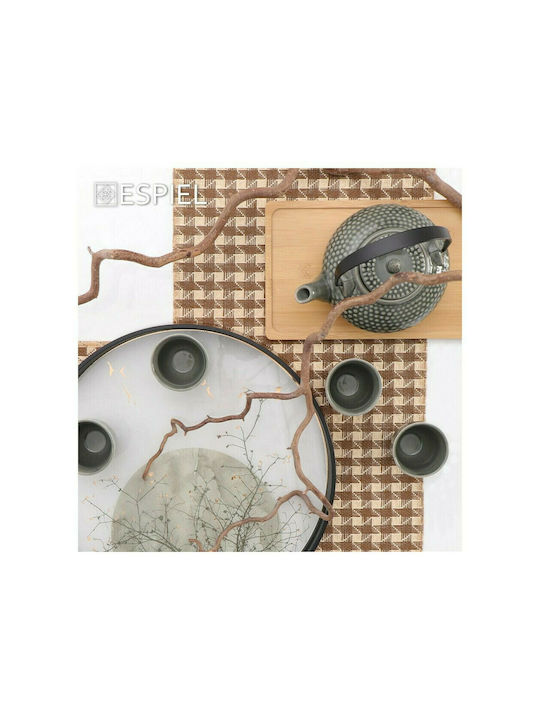 Espiel Polyresin Round Decorative Tray Tree Gold/Black 36x36x3.5cm