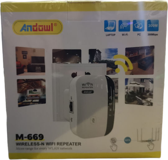 Andowl M-669 WiFi Extender Single Band (2.4GHz) 300Mbps