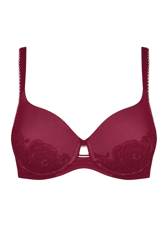 Sensation Bra with Light Padding Underwire Burgundy