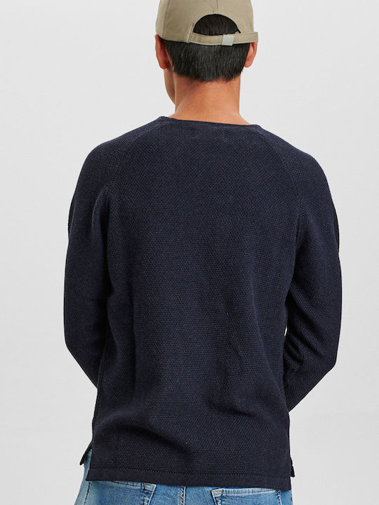 Gabba Herren Langarm-Pullover Blue Melange