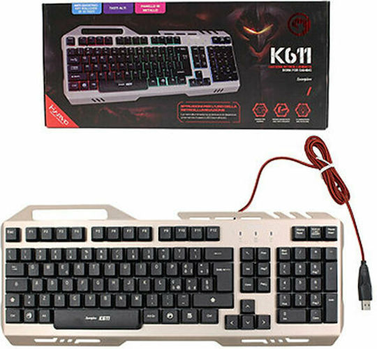 Marvo K611 Gaming Πληκτρολόγιο με RGB φωτισμό (Αγγλικό US)