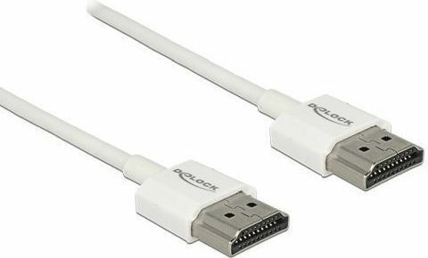 DeLock HDMI 2.0 Кабел HDMI мъжки - HDMI мъжки 2м Бял