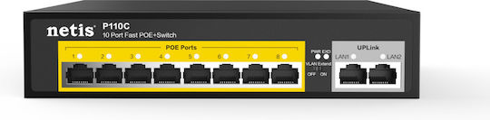 Netis P110C Unmanaged L2 PoE+ Switch με 10 Θύρες Ethernet