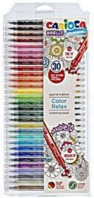 Carioca Birello Double Tip Washable Drawing Markers Double Tip Set 30 Colors 42841