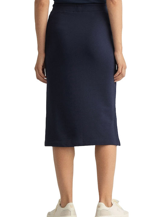 High-waisted Midi Skirt Navy Blue