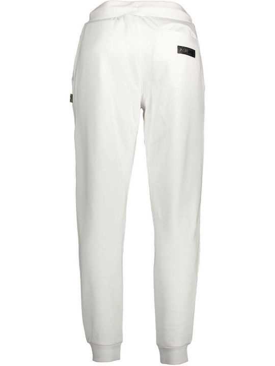 Plein Sport Pantaloni de trening cu elastic Alb