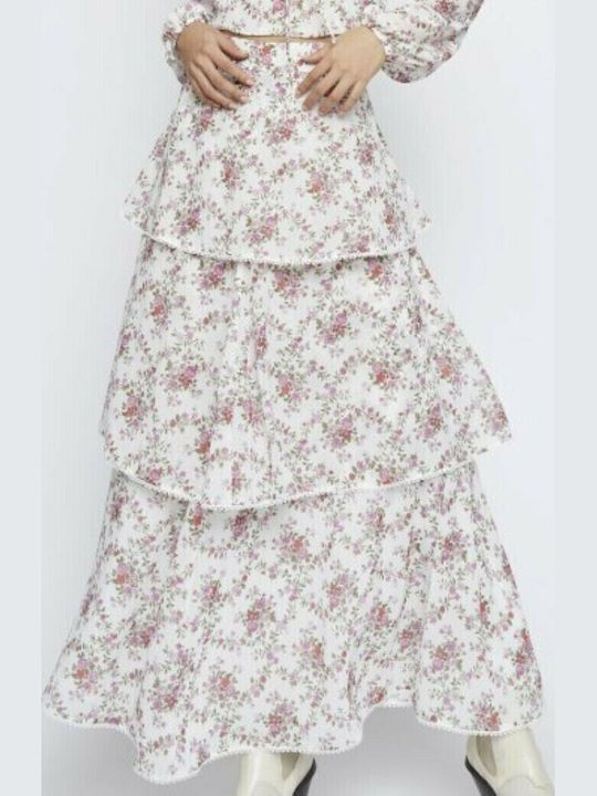 Σετ με Ψηλόμεση Maxi Φούστα Floral Πολύχρωμο