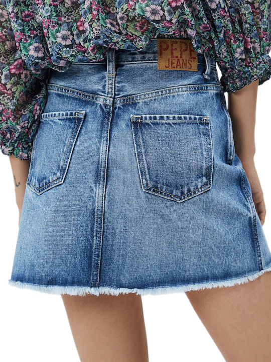 Rachel Denim High-waisted Mini Skirt Blue