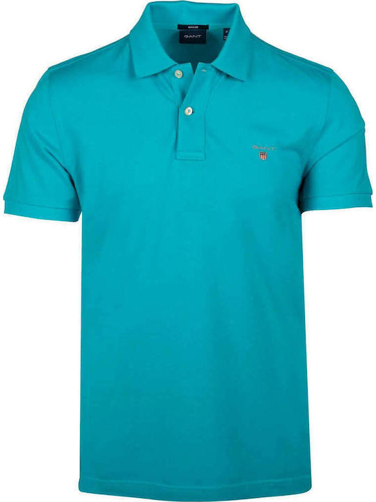 Gant Polo Kurzarmbluse Hellblau