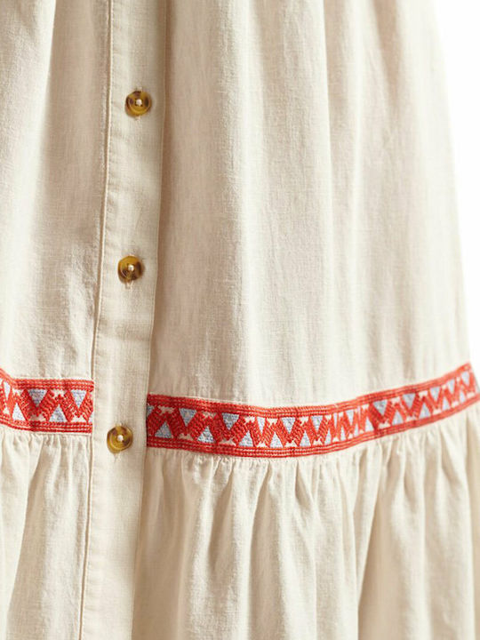 Flash W Midi Skirt Midi Rock Beige