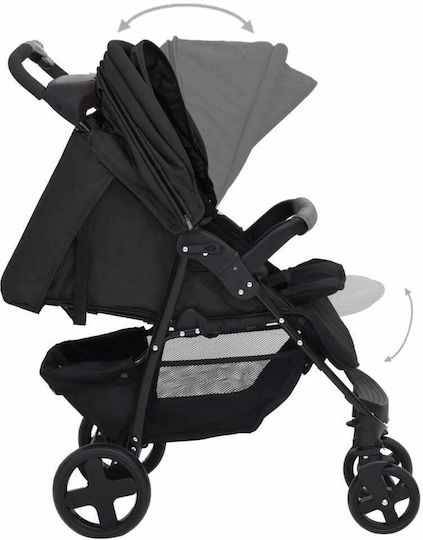 vidaXL Verstellbar 3 in 1 Baby Kinderwagen Geeignet für Neugeborene Charcoal 9.41kg