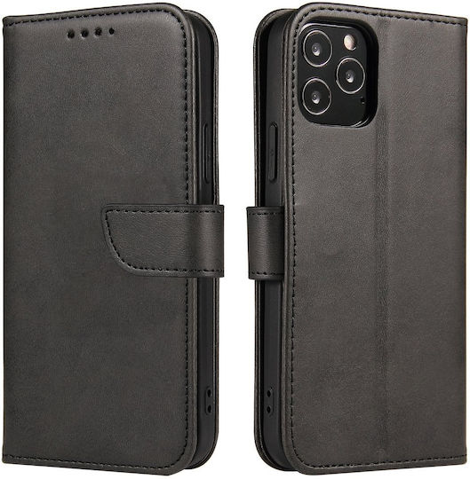 Hurtel Magnet Elegant Buchen Sie Synthetisches Leder Schwarz (Huawei P Smart 2021)