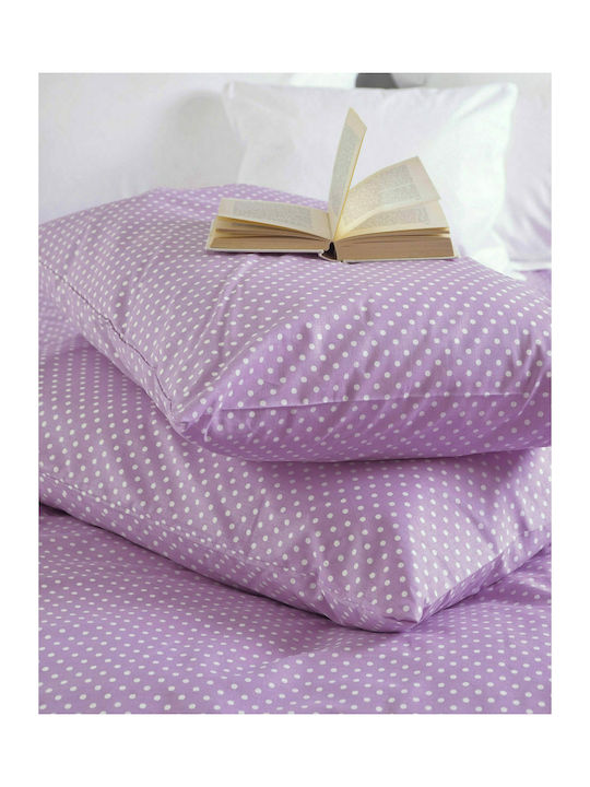 Rythmos Bettbezug-Set Baumwolle Einzelbett mit Kissenbezug 160x250 Pixie Purple
