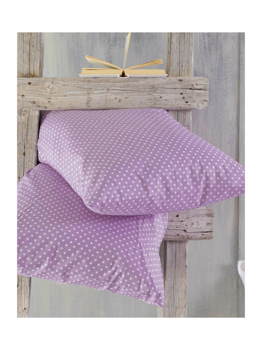 Rythmos Bettbezug-Set Baumwolle Einzelbett mit Kissenbezug 160x250 Pixie Purple
