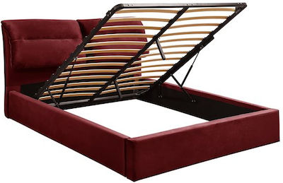 Κρεβάτι Υπέρδιπλο Υφασμάτινο Kendra με Αποθηκευτικό Χώρο & Τάβλες 160x200cm