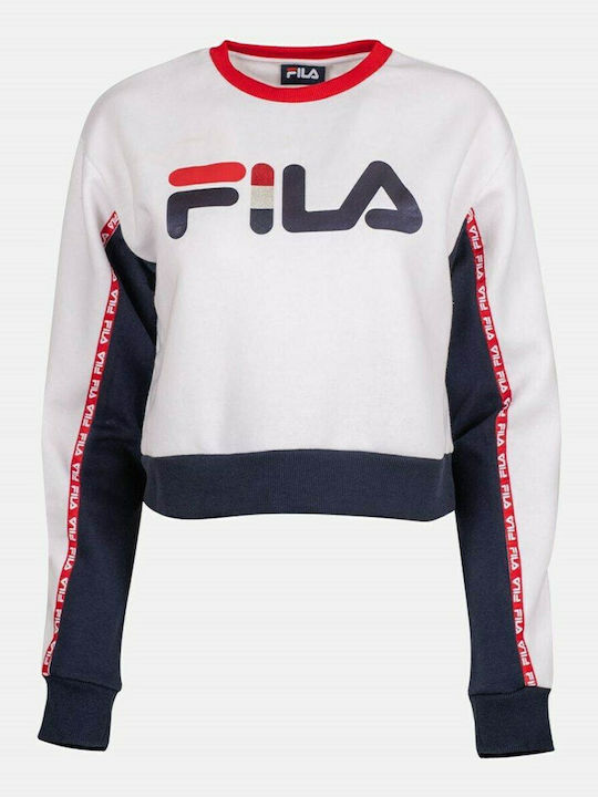 Brielle Sweater Cropped Γυναικείο Φούτερ Λευκό