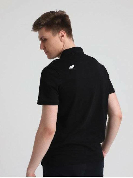 4F Men's T-shirt Polo Black