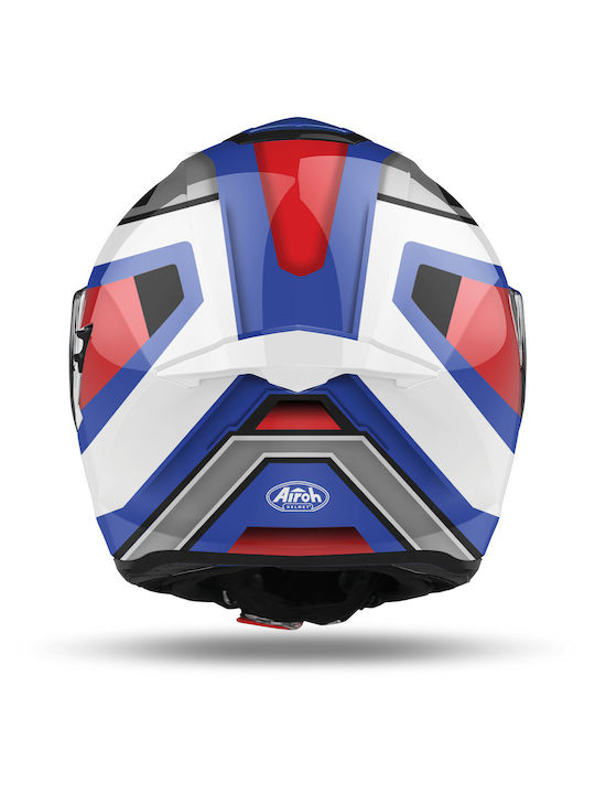 Airoh ST 501 Square Blue/Red Gloss Motorcycle Helmet Full Face 1400gr with Sunvisor KR8966