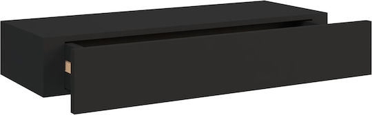 Wandregal Schwarz 60x23.5x10cm