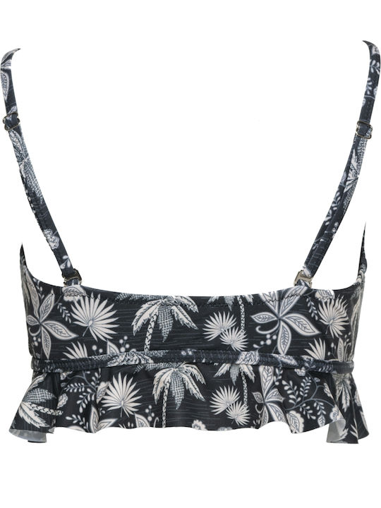 Nasrin Bikini Τριγωνάκι Floral Μαύρο