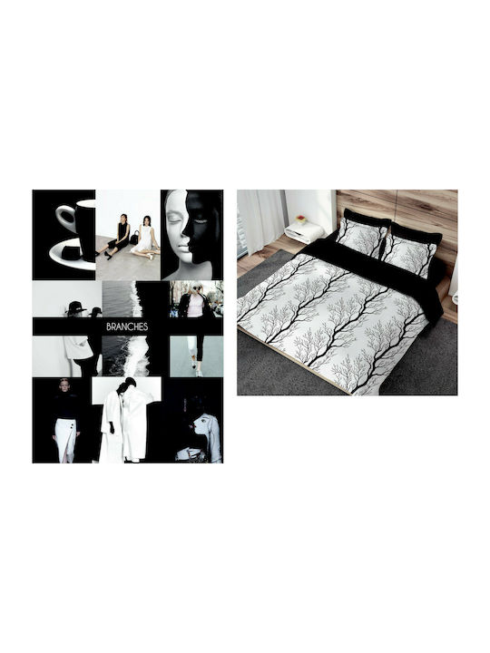 Makis Tselios Home Σετ Πάπλωμα Υπέρδιπλο 240x250εκ. Branches Εκρού 3τμχ
