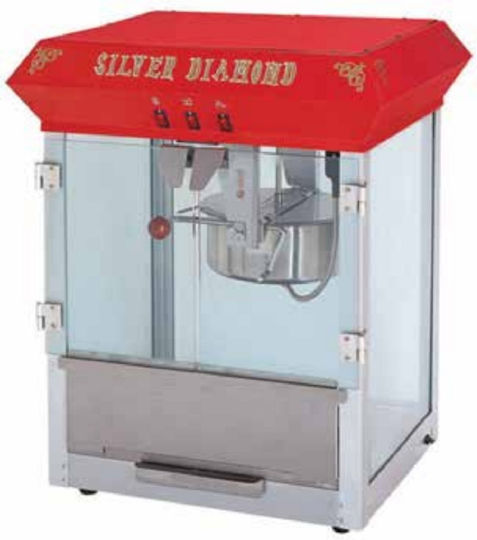 Karamco EB-08A Commercial Popcorn Machine 1600W 55.6x41x76cm