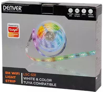Denver Inteligent Bandă LED Wi-Fi 220V RGBW Lumină 5m