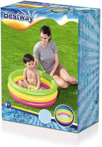 Bestway Детски Кръгъл Басейн 41л Надуваем 70x24см Трицветен