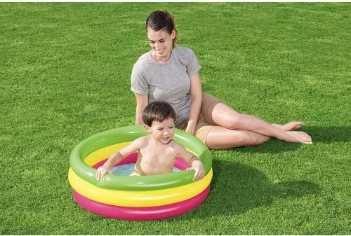 Bestway Детски Кръгъл Басейн 41л Надуваем 70x24см Трицветен