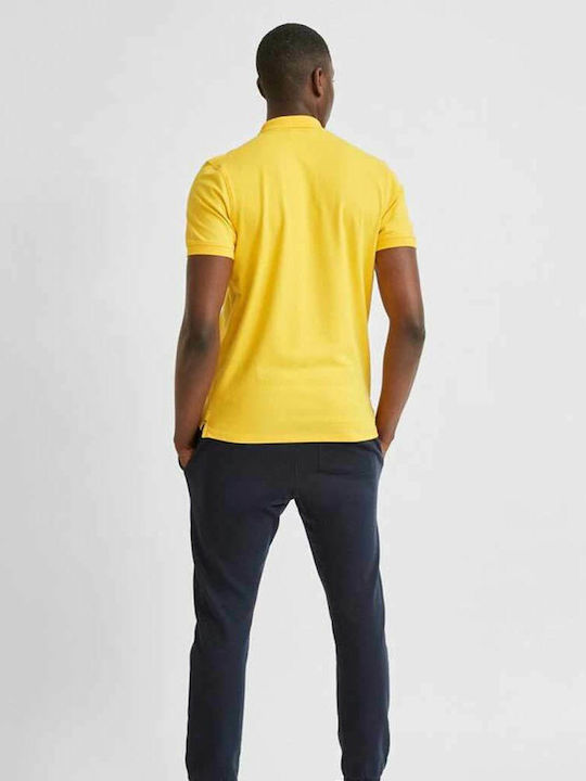 Selected Ανδρικό T-shirt Polo Κίτρινο