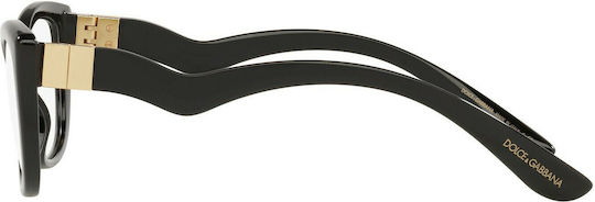 Dolce & Gabbana Plastic Eyeglass Frame Butterfly Black DG5078 501
