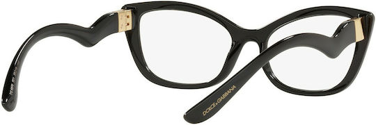 Dolce & Gabbana Plastic Eyeglass Frame Butterfly Black DG5078 501