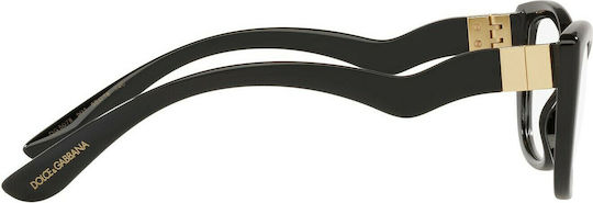 Dolce & Gabbana Plastic Eyeglass Frame Butterfly Black DG5078 501