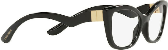 Dolce & Gabbana Plastic Eyeglass Frame Butterfly Black DG5078 501